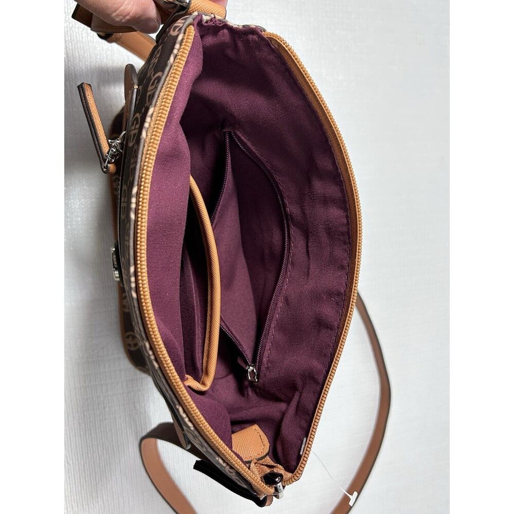 GIANI BERNINI logo nylon North South small crossbody bag - Chocolate brown - Picture 9 of 16